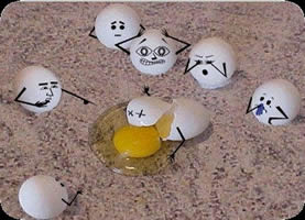 Uova rotte divertenti